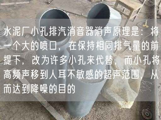 水泥廠小孔排汽消音器消聲原理是：將一個大的噴口，在保持相同排氣量的前提下，改為許